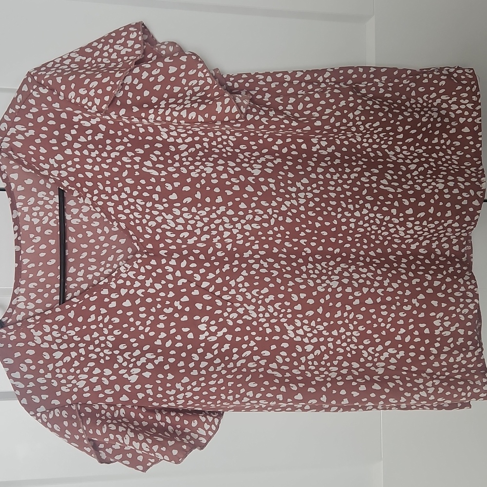 SHEIN Pink and White Blouse